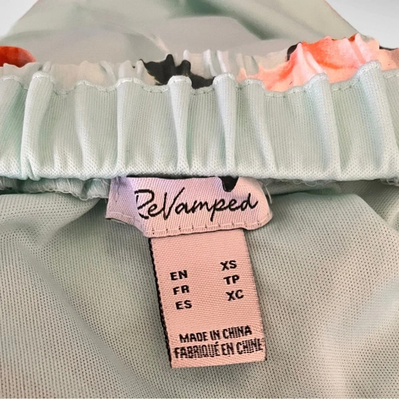 REVAMPED Women's Light Aqua Green Floral Maxi Dress XS | EUC - Picture 10 of 11